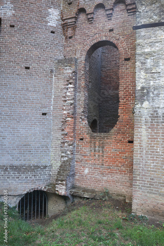 A close-up of a ruin in a forest
 photo