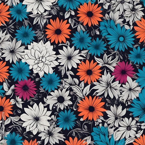 seamless pattern with flowers