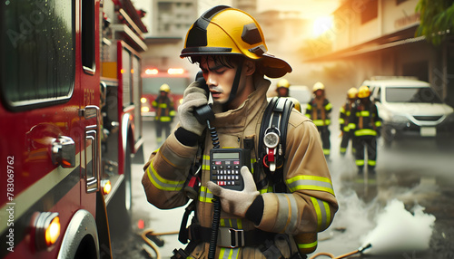 Urgent Response: Firefighters on an Emergency Call in their Daily Routine � Candid and Realistic Scene