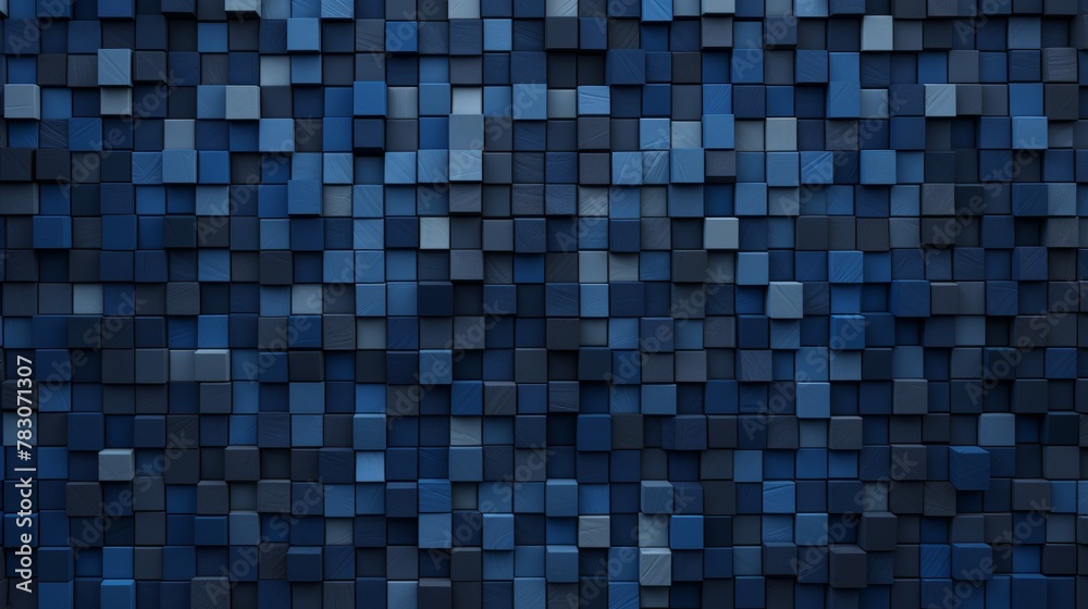 Abstract dark blue and white geometric pattern background with chaotic shapes for design
