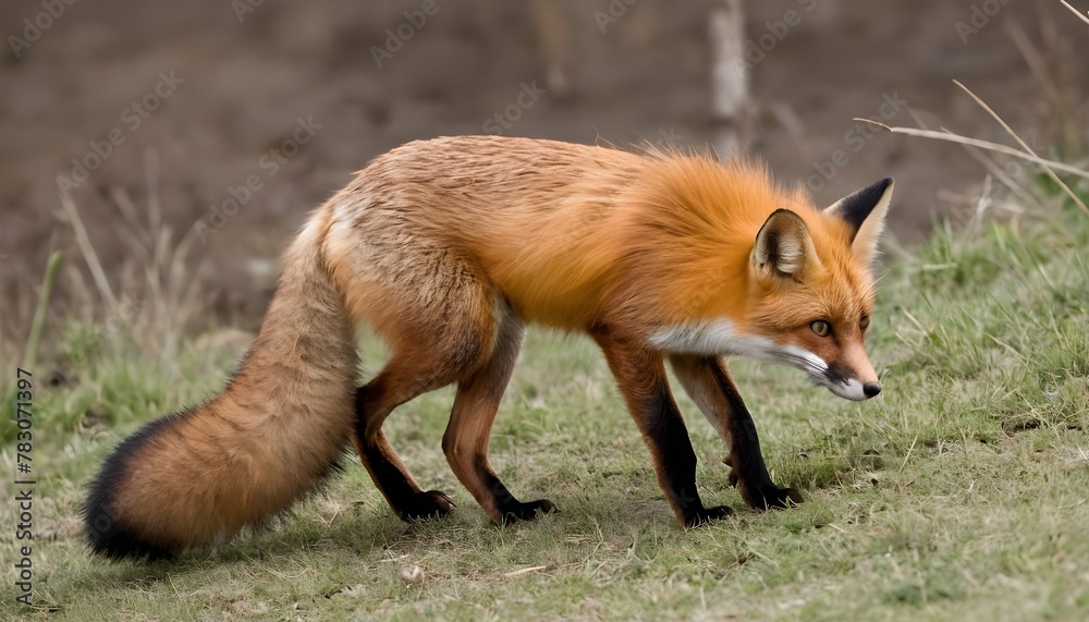A-Fox-With-Its-Paw-Raised-Ready-To-Pounce-