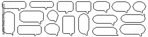 Speech bubble pixel art. Pixel speech bubble set.