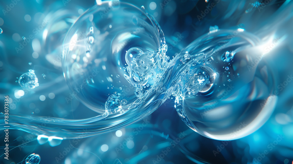 abstract blue background with bubbles