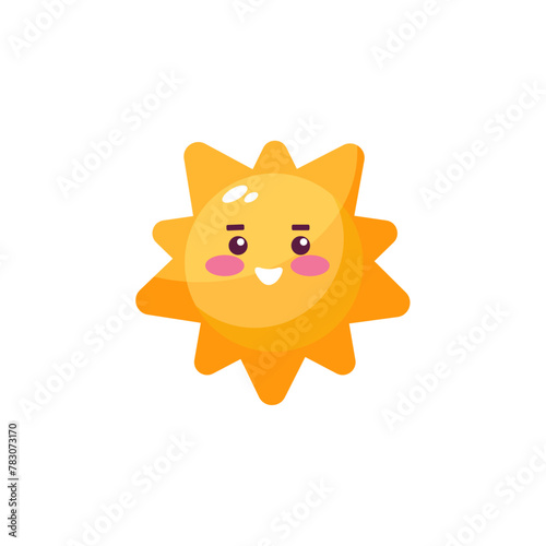 Sun with smile flat vector illustration  © vicktoriabbk