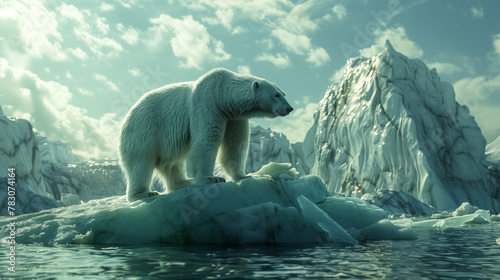 Polar Bear on Ice Floe photo