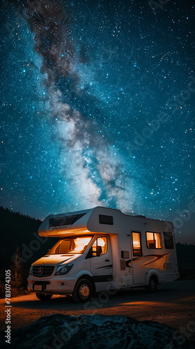Starry Night Camping Adventure in Cozy Motorhome