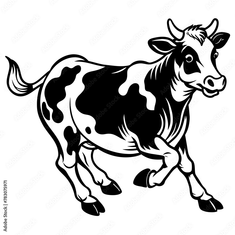 black and white cow logo icons vector illustration black and white cow logo icons vector illustration