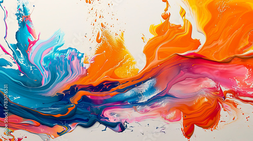 Bold Brushstrokes: A Creative Exploration of Thick Paint Splatters on White Canvas