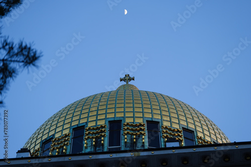 Art Nouveau Church by Otto Wagner in Steinhof in Vienna Austria Europe Close-Up photo