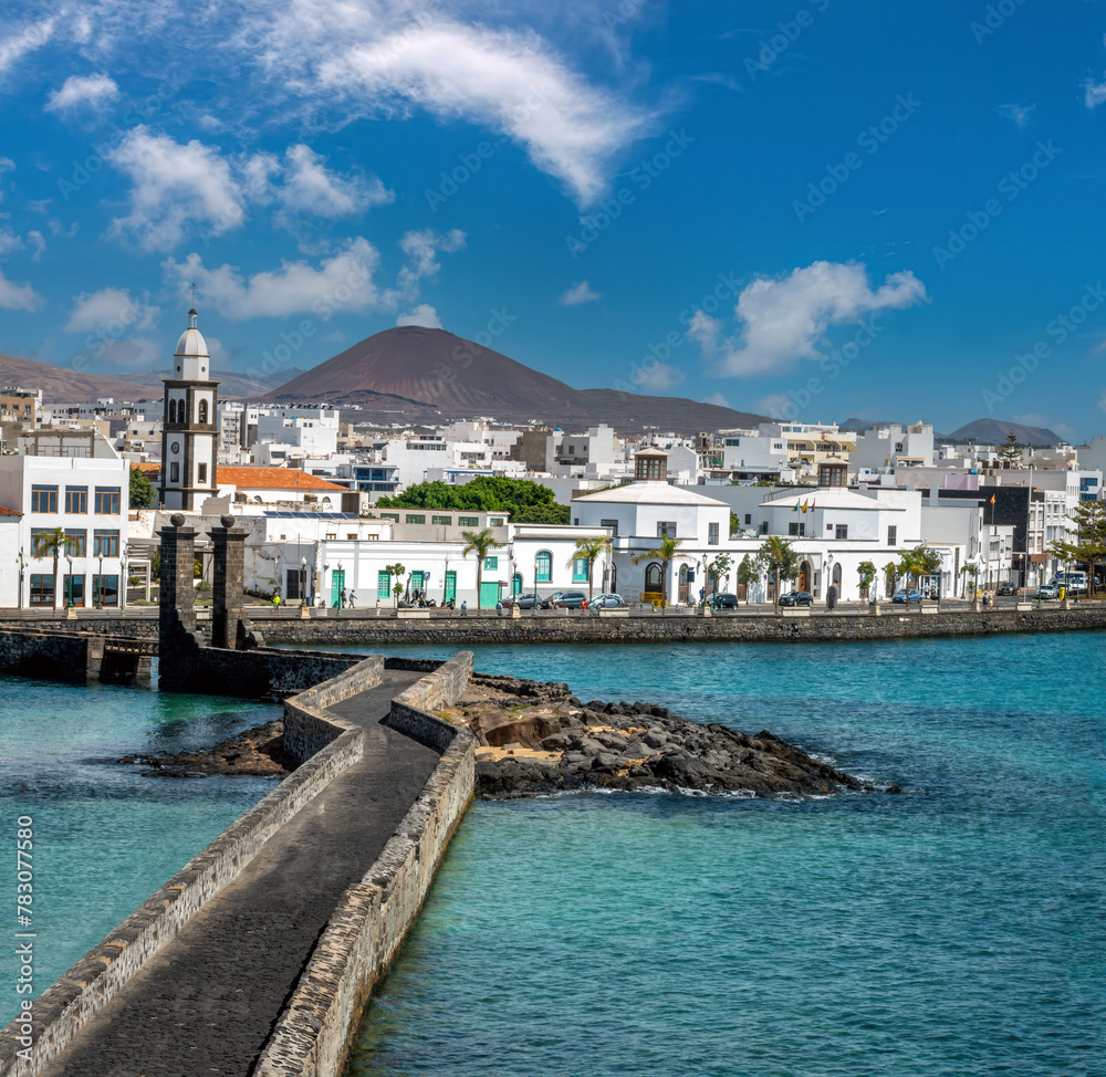 Φωτογραφία The charming old town of Arrecife viewed from the sea, Lanzarote, Canary Islands