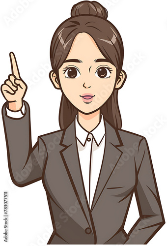 business woman showing thumbs up