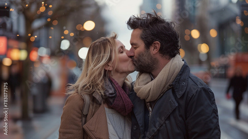 Emotional connection City kiss between lovers © Zeenat