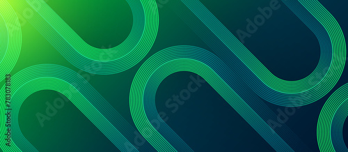 Blue and green abstract background with shiny lines. Modern gradient diagonal rounded lines pattern. Minimal geometric design. Trendy graphic elements. Vector illustration