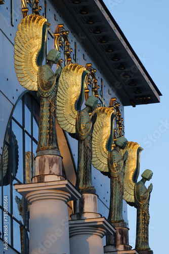 Bild auf Leinwand Art Nouveau Church by Otto Wagner in Steinhof in Vienna Austria Europe Close-Up