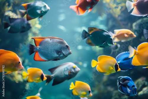 School of tropical fish in natural habitat © gearstd