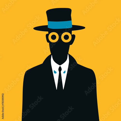 private investigator spy character poster vector illustration template design