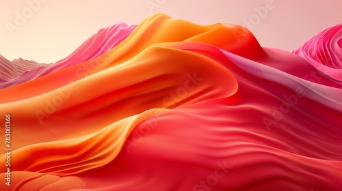 A close up of a colorful abstract painting with waves  AI
