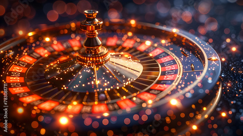 Opulent Roulette Wheel Casino Banner with Elegant Typography and Shimmering Lights
