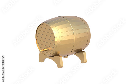 Fototapeta Naklejka Na Ścianę i Meble -  Golden barrel isolated on white background. 3d render