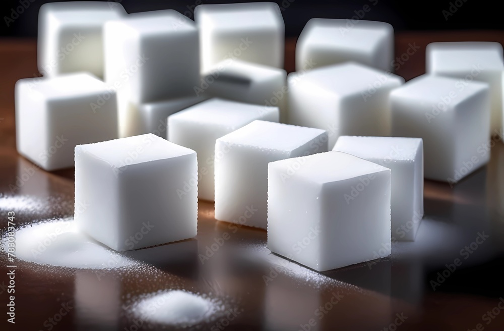 Sugar cubes on the table Sugar cubes on the table