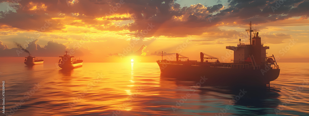 Twilight Maritime: A Symphony of Light and Commerce Twilight Maritime: A Symphony of Light and Commerce