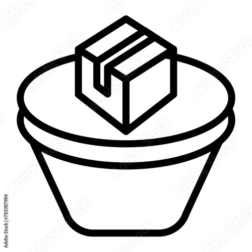 Disposable packaging industry Vector Line Icon Design