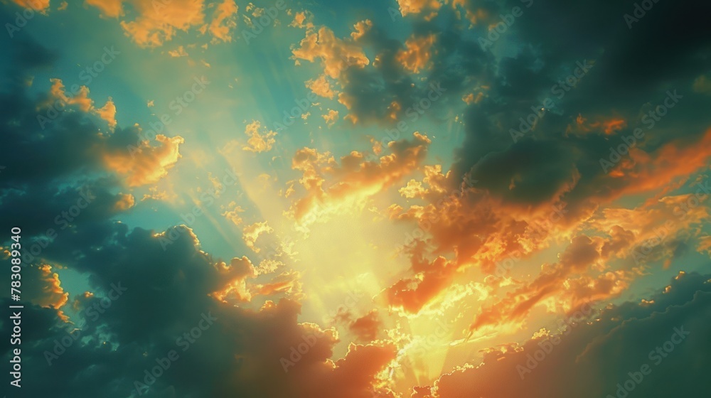 Fototapeta premium The divine sky AI generated