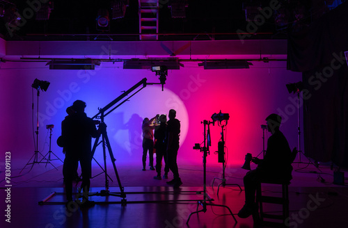 Capturing the Limelight - Film Production in Action Backstage shot. photo