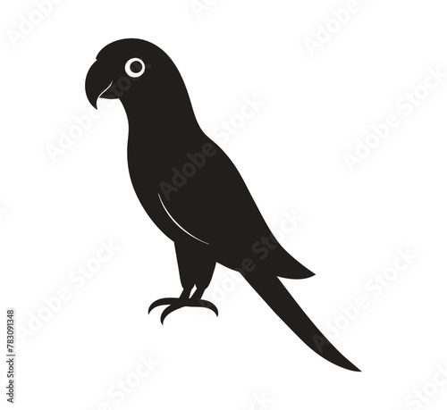 A silhouette parrot black and white logo vector clip art