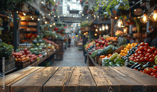 Bustling Indoor Market Offering Variety Of Fresh Produce And Goods