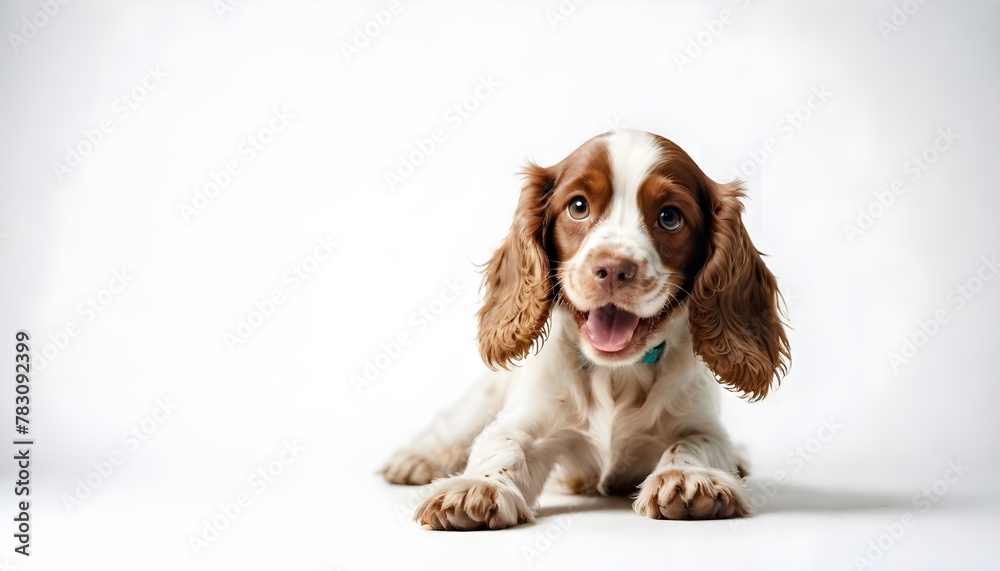 Energetic Spaniel Dog with Playful Expression