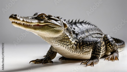 Crocodile isolated on a white background. Studio shot.