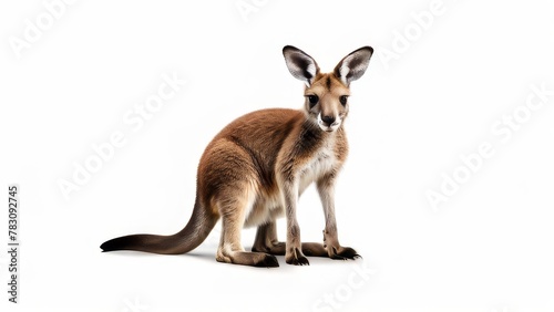 Red kangaroo isolated on a white background with clipping path. © Olya Ivanova