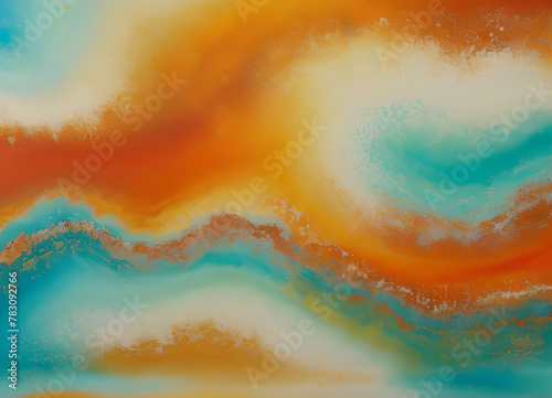 Bright colorful waves pastel watercolor Colored splashes on paper.Generative AI  © LIUBOMYR