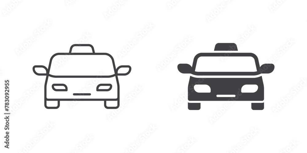 Taxi icon in flat style. Taxicab vector illustration on isolated background. Transport sign business concept.