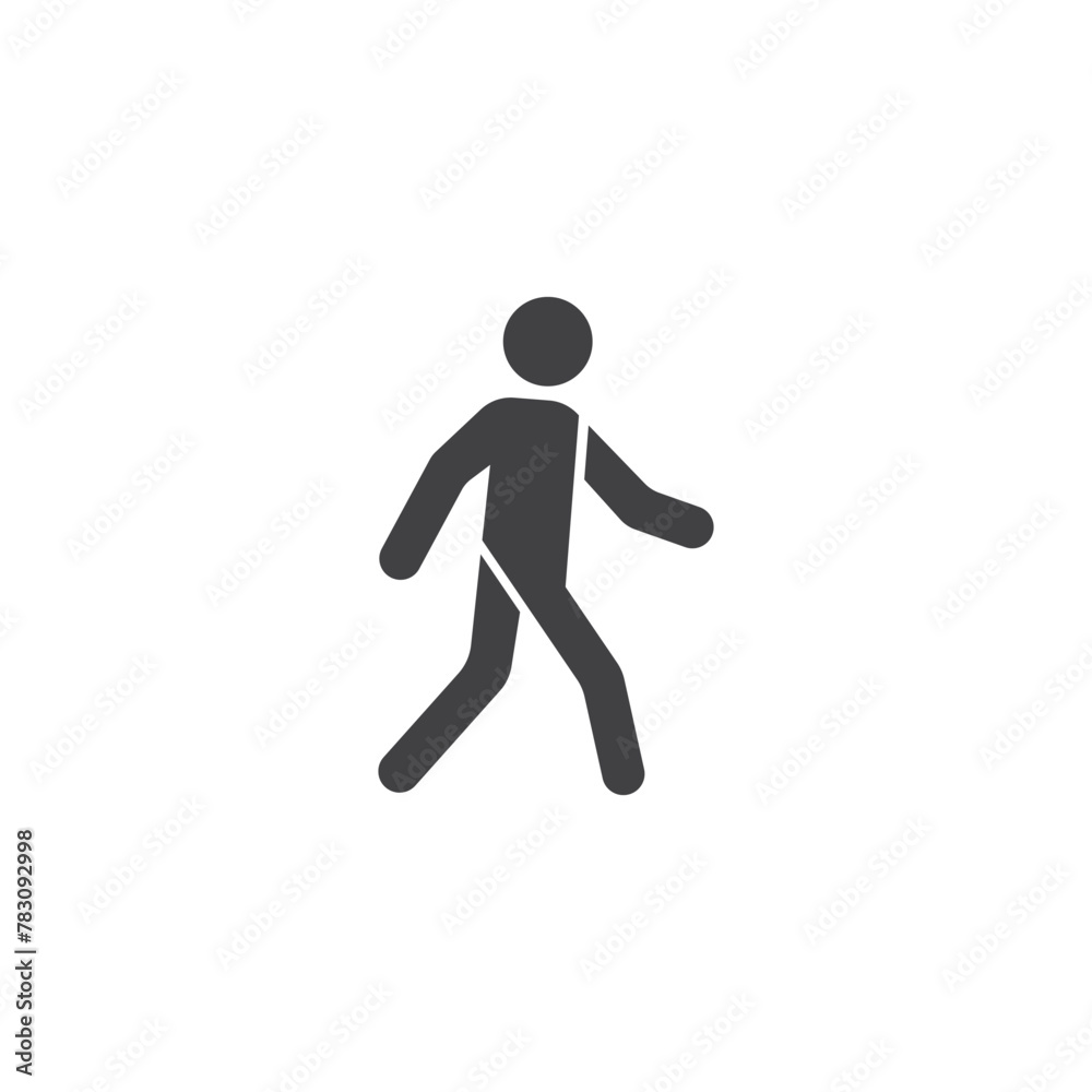Walking man icon in flat style. People vector illustration on isolated background. Transport sign business concept.