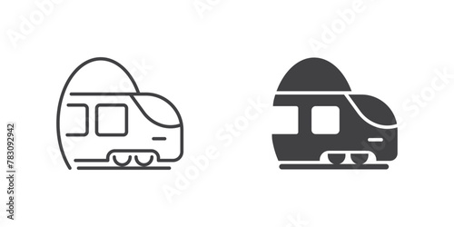 Metro train icon in flat style. Subway vector illustration on isolated background. Transport sign business concept.