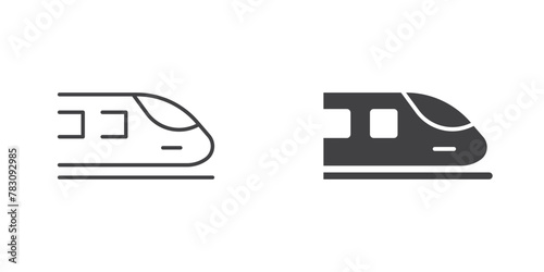 Metro train icon in flat style. Subway vector illustration on isolated background. Transport sign business concept.