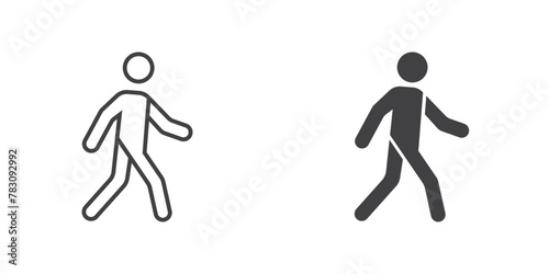 Walking man icon in flat style. People vector illustration on isolated background. Transport sign business concept.