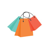 Shopping bag icon in flat style. Package vector illustration on isolated background. Purchase sign business concept.