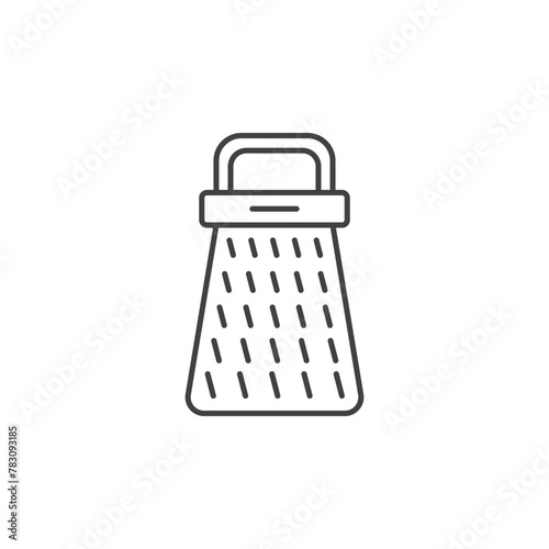 Grater icon in flat style. Cookery vector illustration on isolated background. Kitchen utensils sign business concept.