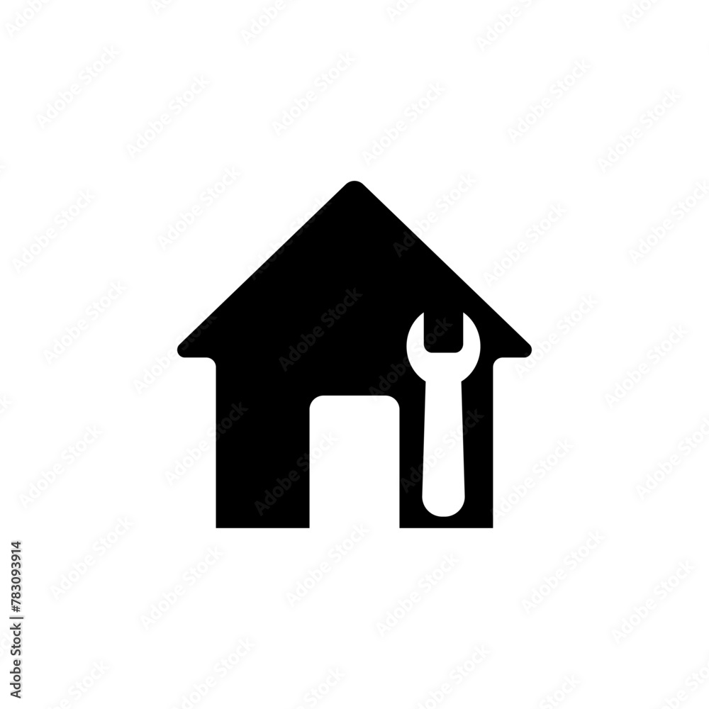 House Maintenance. Construction Home flat vector icon. Simple solid symbol isolated on white background House Maintenance. Construction Home flat vector icon. Simple solid symbol isolated on white background
