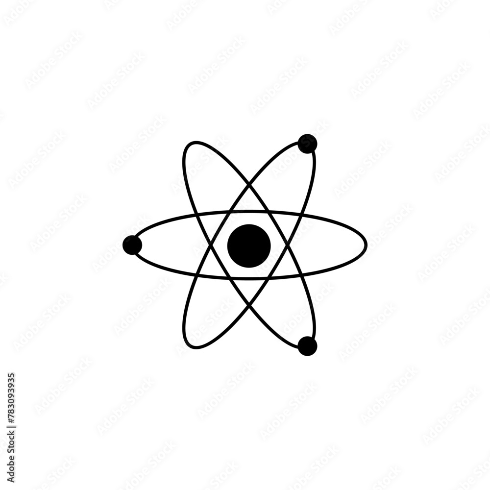 Atom flat vector icon. Simple solid symbol isolated on white background Atom flat vector icon. Simple solid symbol isolated on white background
