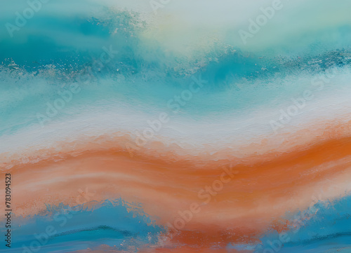 Bright colorful waves pastel watercolor Colored splashes on paper.Generative AI 