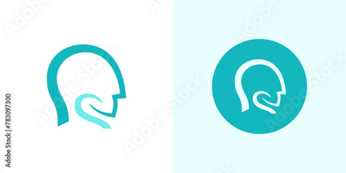 Throat icon logo vector head
