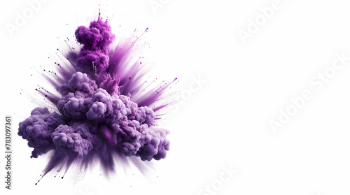 Drop of purple paint falling on water with isolated white background  generative ai