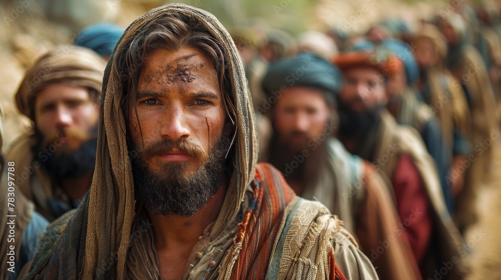 Obraz premium Jesus Christ and His disciples