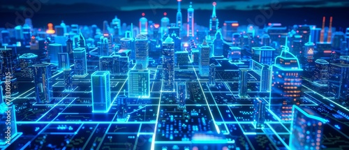 Cybersecurity shield dynamically protecting a network of interconnected smart cities, glowing edges