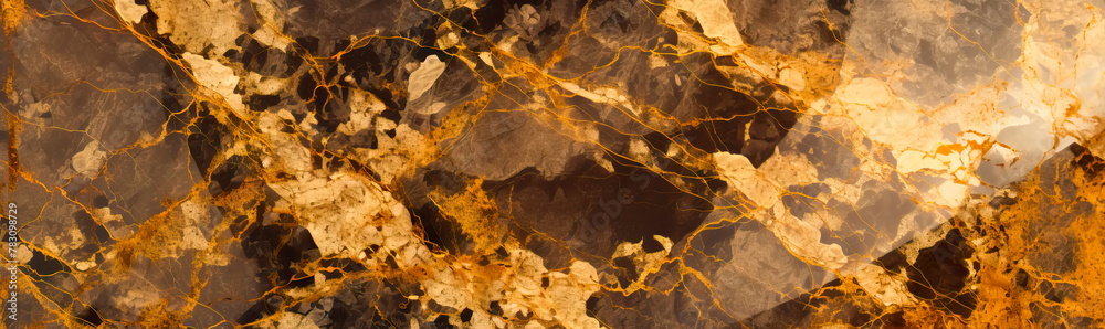 Obraz premium seamless pattern with gold veined granite textures, ideal for a luxurious and opulent background. Generative AI