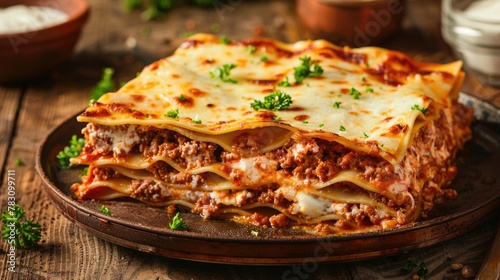 Wallpaper Mural Homemade Classic Lasagna with Melted Cheese and Herbs Torontodigital.ca